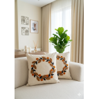 Enavm Punch Bohem Turuncu Halka Yastık / Kırlent Kılıfı 43*43 cm - 2 adet