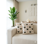 Enavm Punch Bohem Sıralı Papatya Yastık / Kırlent Kılıfı 43*43 cm - 2 adet
