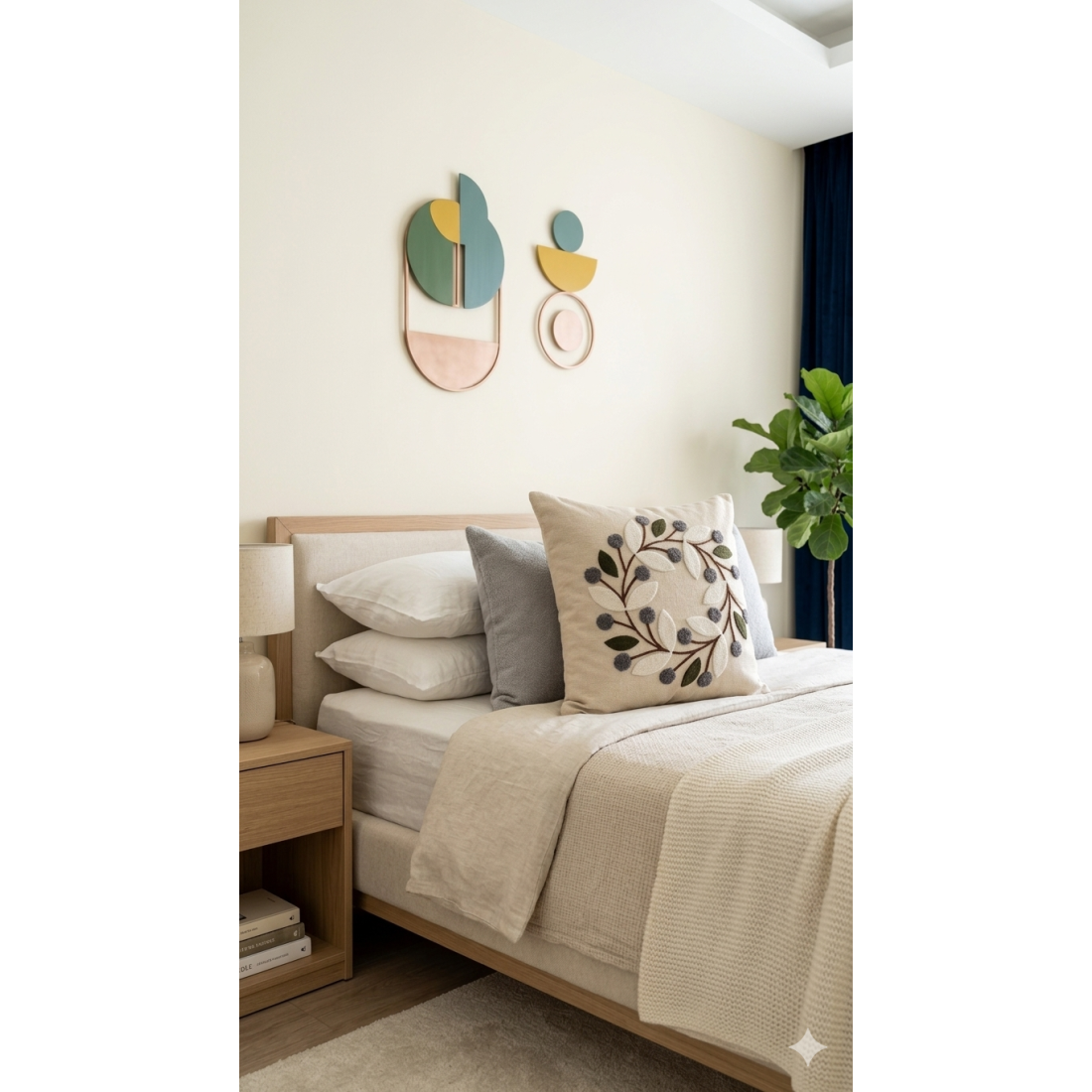 Enavm Punch Bohem Mavi Halka Yastık / Kırlent Kılıfı 43*43 cm - 1 adet