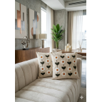 Enavm Punch Bohem Sıralı Papatya Yastık / Kırlent Kılıfı 43*43 cm - 2 adet