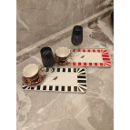 ENAVM KUŞLU MİNİ KAHVE SUNUM TEPSİSİ DİKDÖRTGEN 30 CM - KIRMIZI