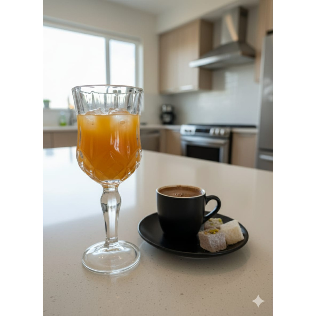 El Yapımı 6 lı Tiffany Ayaklı Kahve Yanı Su Bardağı kadeh ve meşrubat bardağı - 150 ml