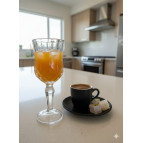 El Yapımı 6 lı Tiffany Ayaklı Kahve Yanı Su Bardağı kadeh ve meşrubat bardağı - 150 ml