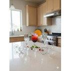 El Yapımı 6 lı Tiffany Ayaklı Kahve Yanı Su Bardağı kadeh ve meşrubat bardağı - 150 ml