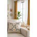 Enavm Punch Bohem Papatya Sarmaşık Yastık / Kırlent Kılıfı 43*43 cm - 1 adet