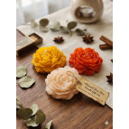 Enavm 3'lü Dekoratif Şakayık Mum Seti - Sarı