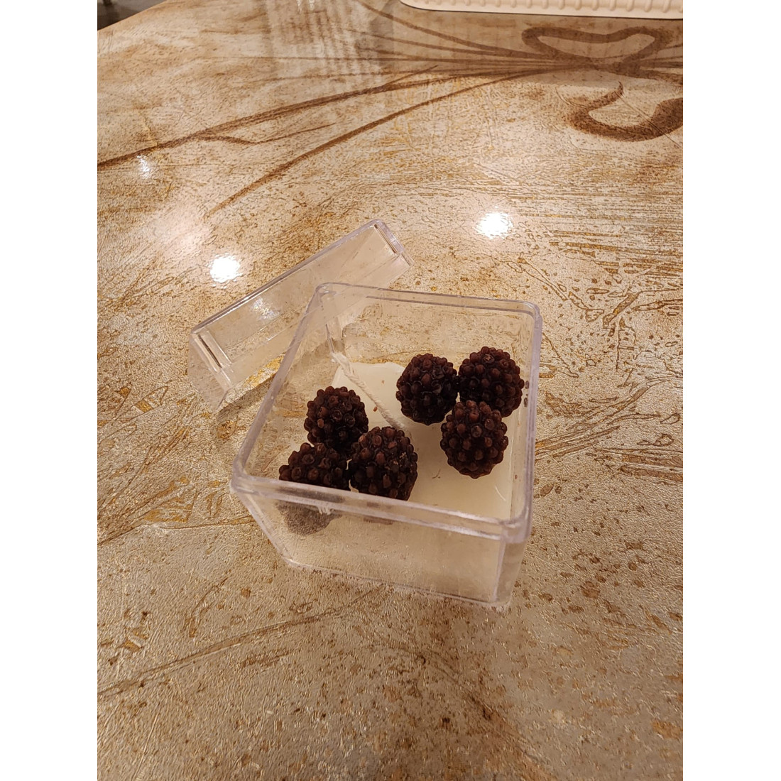 Enavm Dekoratif Kare Kutuda Böğürtlenli Mum - 1 Adet