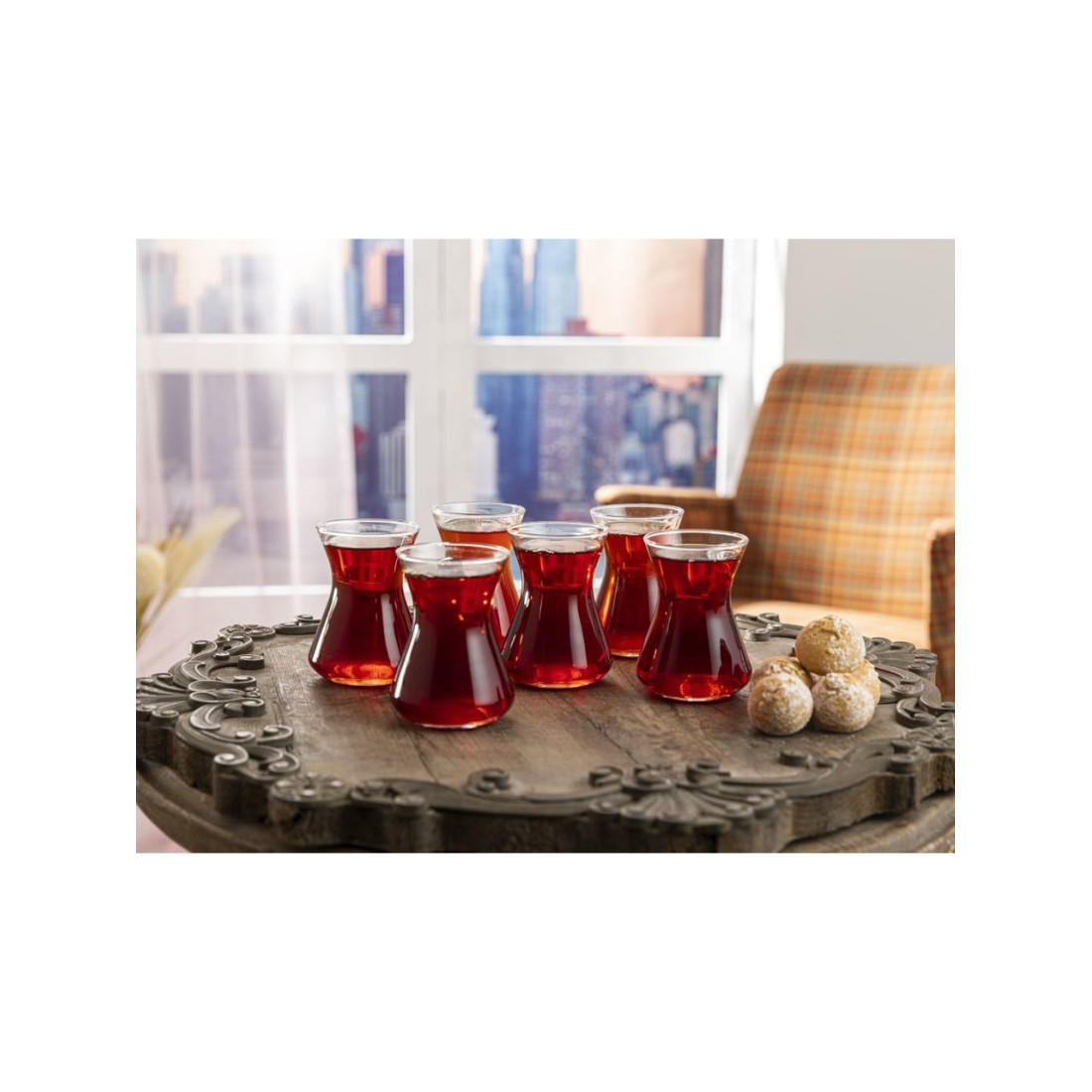 English Home Düz Cam 6li Çay Bardaği 125 Ml