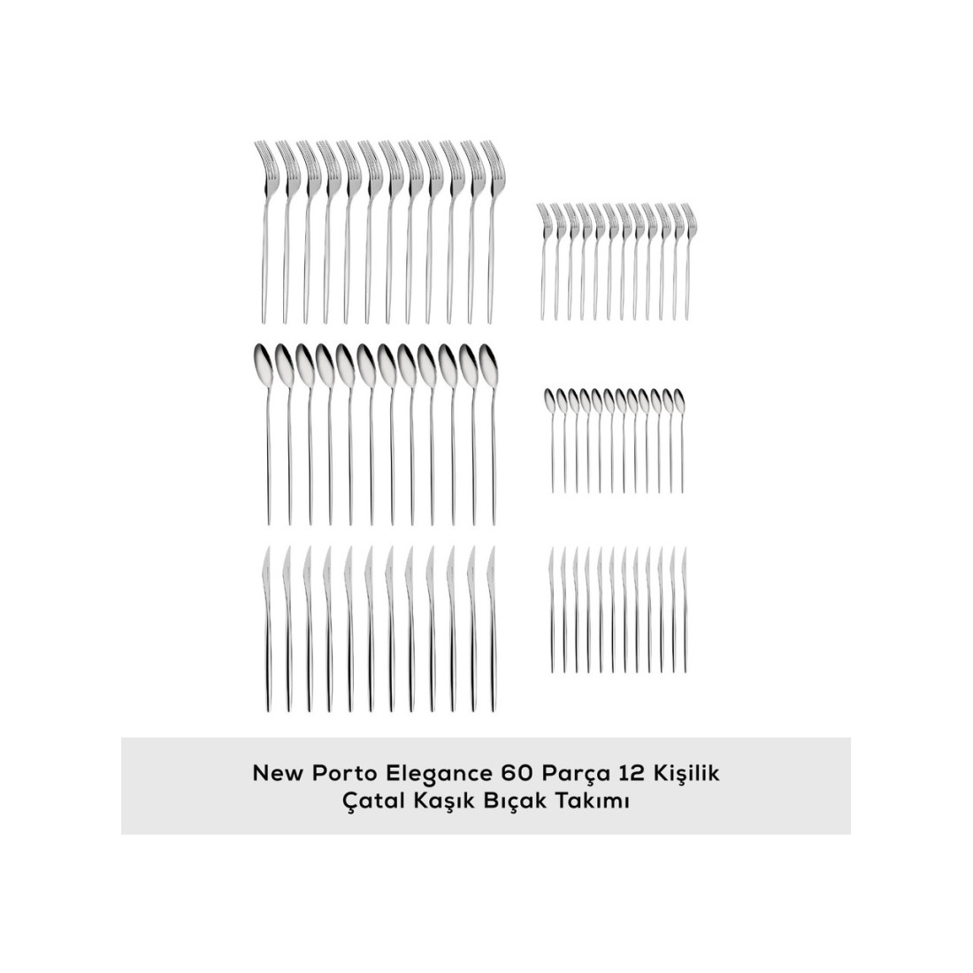 Karaca New Porto Elegance 60 Parça 12 Kişilik Çatal Kaşık Bıçak Takımı