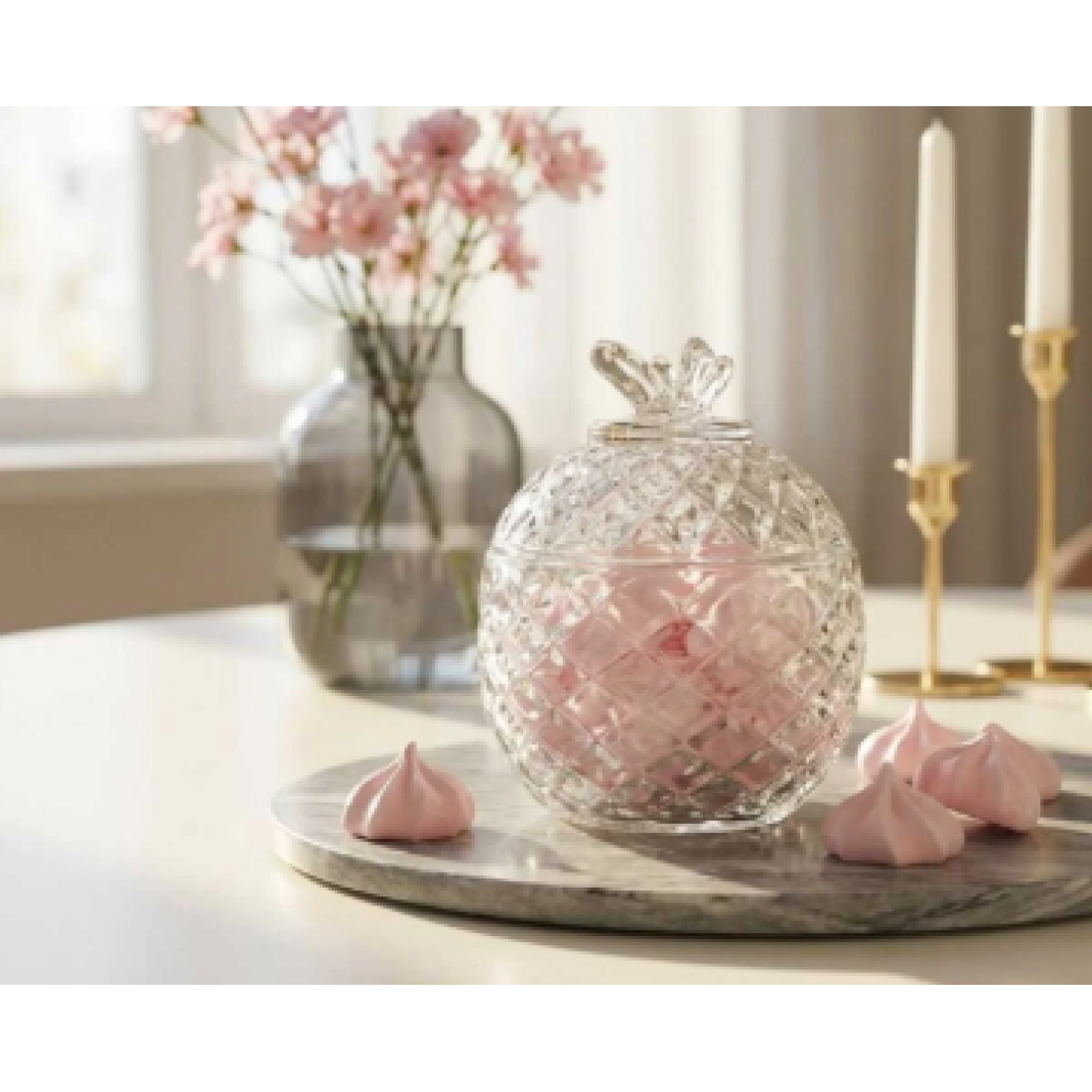 ENAVM kelebekli lüx cam şekerlik reçellik çerezlik (farasha)