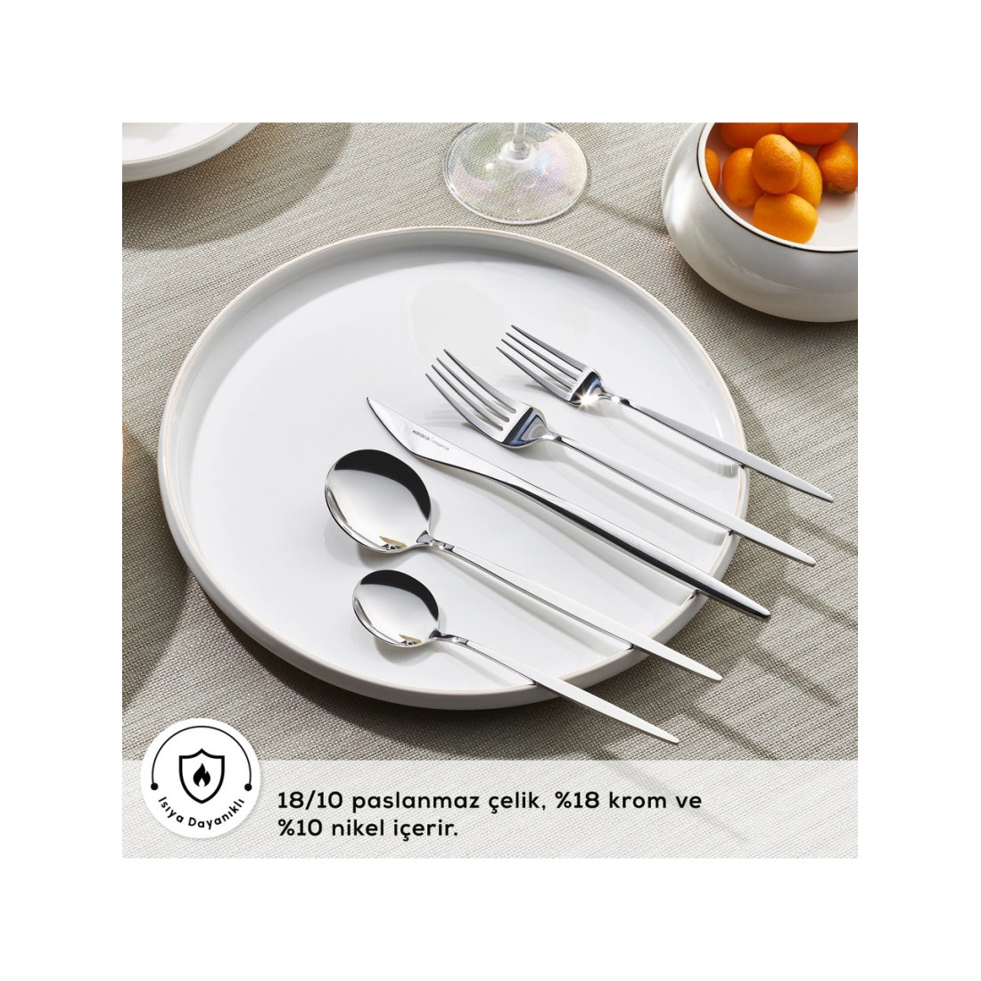 Karaca New Porto Elegance 60 Parça 12 Kişilik Çatal Kaşık Bıçak Takımı