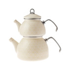 Karaca Kristal Krem Emaye Midi Çaydanlık Takımı