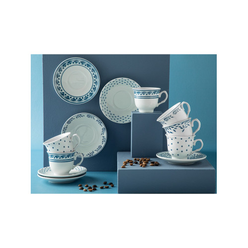 English Home Blatt Porselen 2'li Kahve Fincan Takımı 80 ml Lacivert