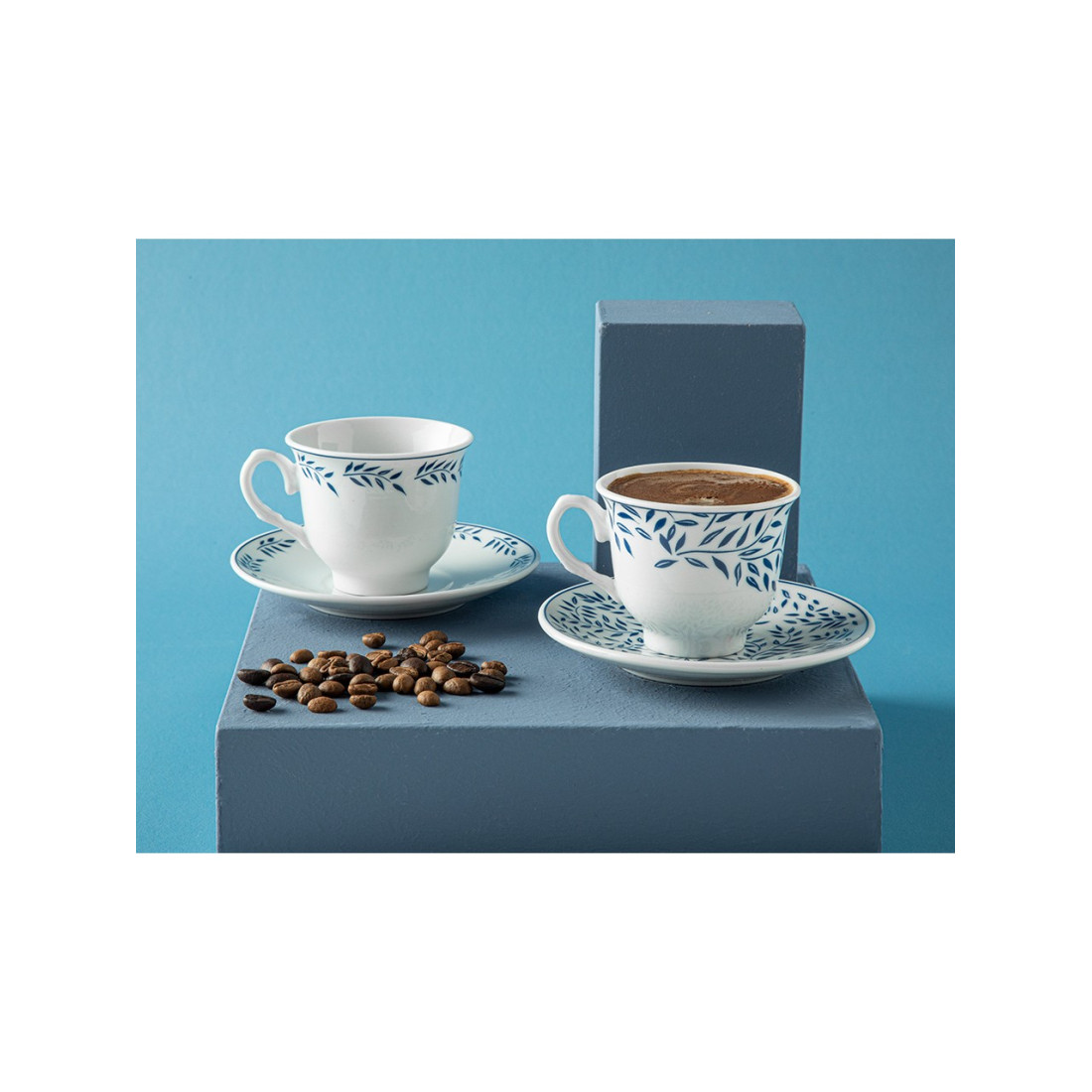 English Home Blatt Porselen 2'li Kahve Fincan Takımı 80 ml Lacivert