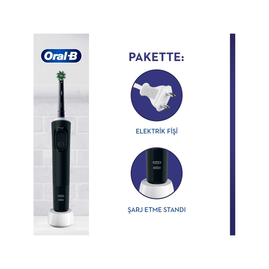 Oral-B D103 Vitality Pro Cross Action Şarjlı Diş Fırçası - Siyah