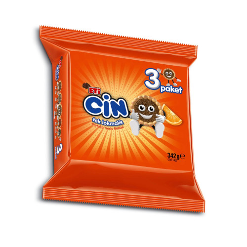 Eti Cin Portakallı Lokmalık Bisküvi 3 X 114 G
