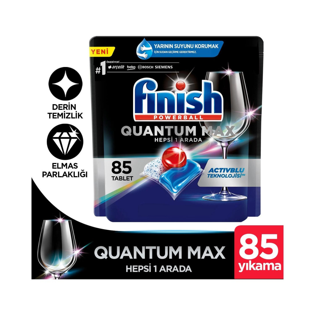 Finish Quantum Max Bulaşık Makinesi Deterjanı Tableti / Kapsülü 85 Yıkama
