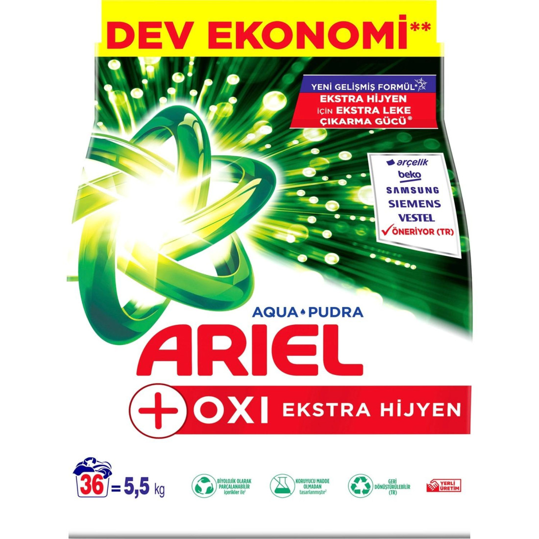 Ariel Oxı Ekstra Hijyen 5.5Kg 36 Yıkama
