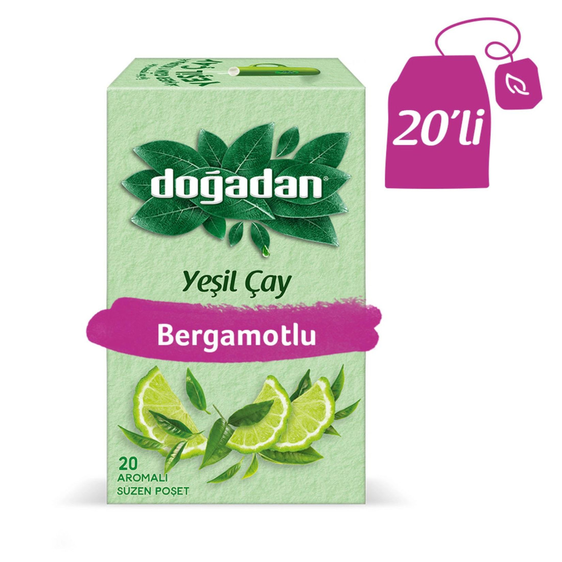 Doğadan Yeşil Çay Bergamot Aromalı 20'Li