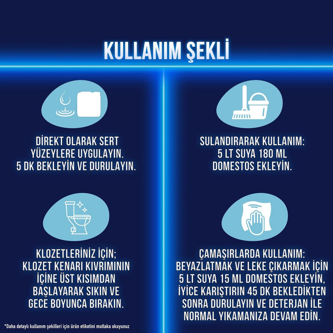 Domestos Çamaşır Suyu Yoğun Kıvamlı Formül Limon Ferahlığı Uzun Süreli Hijyen 750 Ml