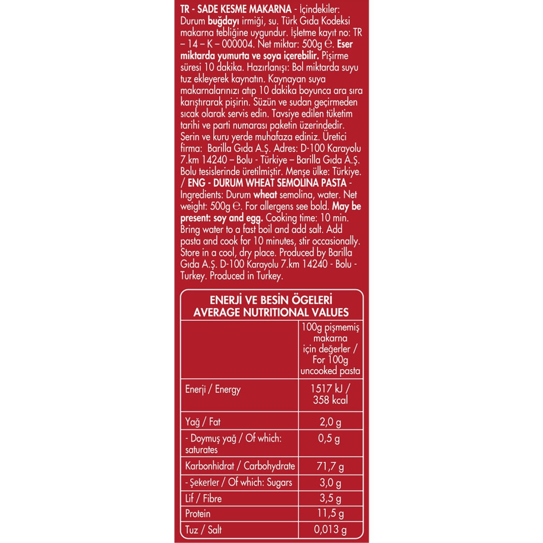 Filiz Burgu Makarna 500 G