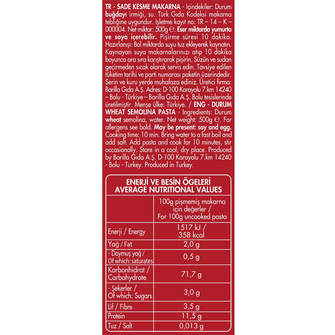 Filiz Yüksük Makarna 500 G