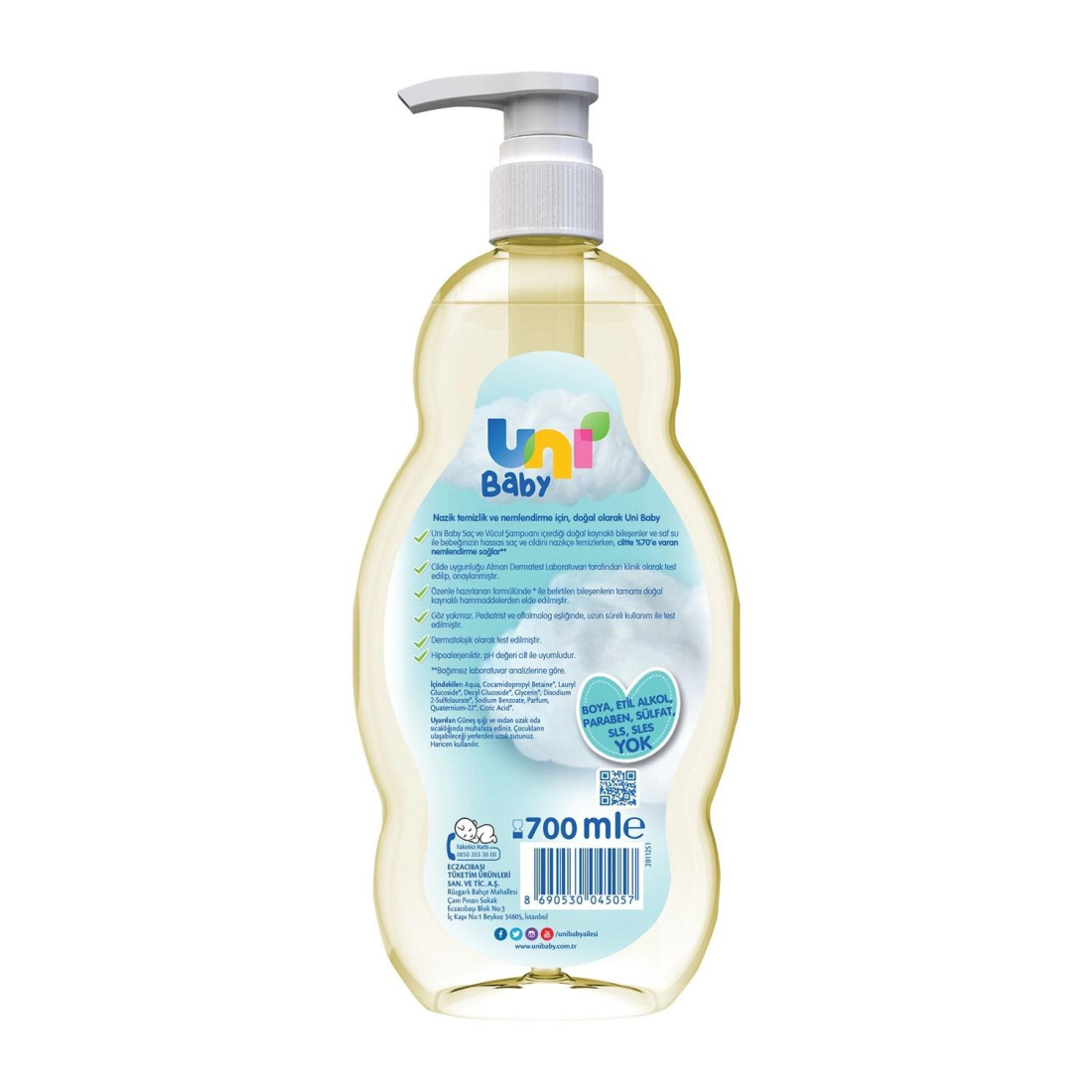 Uni Baby Göz Yakmayan Bebek Şampuanı 700 Ml