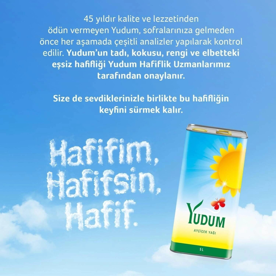 Yudum Ayçiçek Yağı Teneke 5 Lt