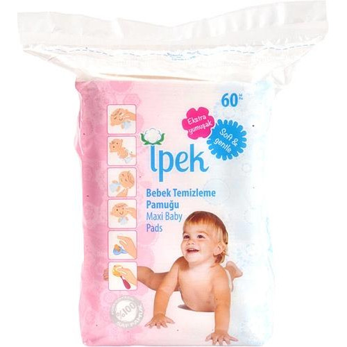 İpek Bebek Temizleme Pamuğu 60 Li
