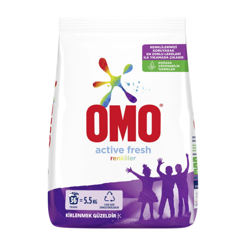 Omo Active Fresh Renkliler Toz Deterjan 36 Yıkama 5.5 Kg
