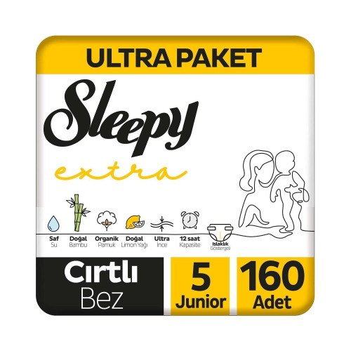 Sleepy Extra Avantajlı Bebek Bezi 5 Numara Junior 80 Li X 2 Adet