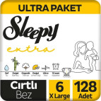 Sleepy Extra Avantajlı Bebek Bezi 6 Numara Xlarge 64 Lü X 2 Adet